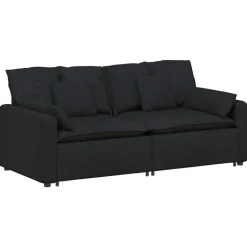 vidaXL modulsofa med hynder sort