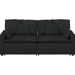 vidaXL modulsofa med hynder sort