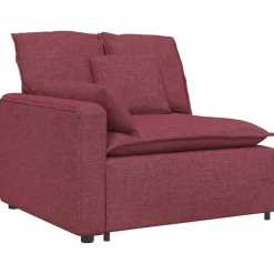 vidaXL modulsofa med hynder vinrød