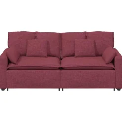 vidaXL modulsofa med hynder vinrød