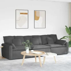 vidaXL modulsofa med hynder mørkegrå