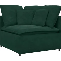 vidaXL modulsofa med hynder fløjl mørkegrøn