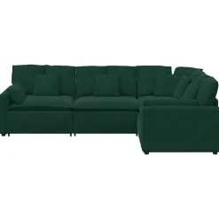 vidaXL modulsofa med hynder fløjl mørkegrøn