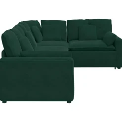 vidaXL modulsofa med hynder fløjl mørkegrøn