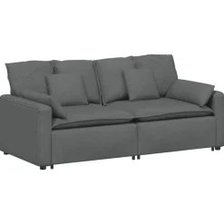 vidaXL modulsofa med hynder mørkegrå
