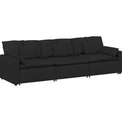vidaXL modulsofa med hynder sort
