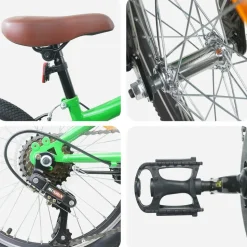 vidaXL Mountainbike 20 tommer 6-hastighed til 5-8 år gamle Grøn