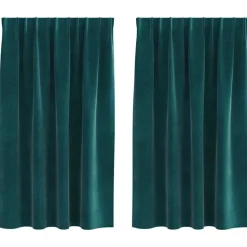 vidaXL Mørklægningsgardiner 2 pcs Mørkegrøn 140 x 140 cm Fløjl