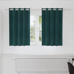 vidaXL Mørklægningsgardiner 2 pcs Mørkegrøn 140 x 140 cm Fløjl