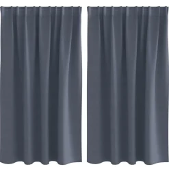 vidaXL Mørklægningsgardiner med ringe 2 pcs Antracit 140 x 140 cm