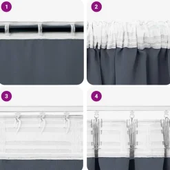 vidaXL Mørklægningsgardiner med ringe 2 pcs Antracit 140 x 140 cm