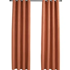 vidaXL mørklægningsgardiner 2 stk. metalringe 140 x 175 cm rustfarvet