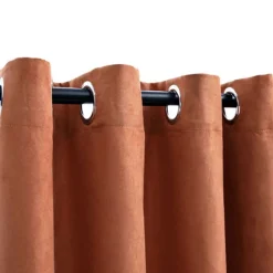 vidaXL mørklægningsgardiner 2 stk. metalringe 140 x 175 cm rustfarvet