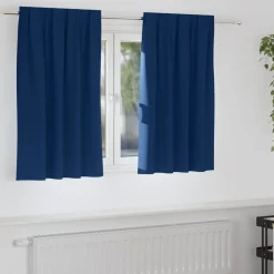 vidaXL Mørklægningsgardiner med ringe 2 pcs Mørk blå 140 x 140 cm