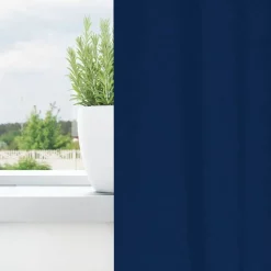 vidaXL Mørklægningsgardiner med ringe 2 pcs Mørk blå 140 x 140 cm