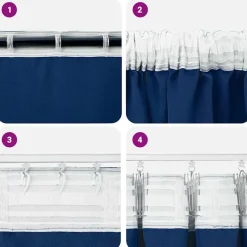 vidaXL Mørklægningsgardiner med ringe 2 pcs Mørk blå 140 x 140 cm