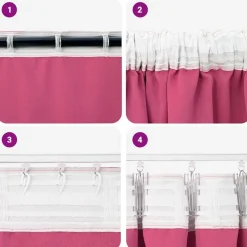 vidaXL Mørklægningsgardiner med ringe 2 pcs Lys Pink 140 x 140 cm