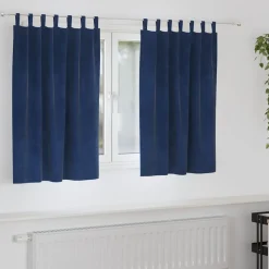 vidaXL Mørklægningsgardiner 2 pcs Mørk blå 140 x 140 cm Fløjl