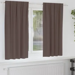 vidaXL Mørklægningsgardiner med ringe 2 pcs Mørk Brun 175 x 140 cm