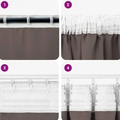 vidaXL Mørklægningsgardiner med ringe 2 pcs Mørk Brun 175 x 140 cm