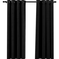 vidaXL mørklægningsgardiner 2 stk. hør-look 140x175 cm antracitgrå