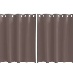 vidaXL Mørklægningsgardiner med ringe 2 pcs Mørk Brun 140 x 140 cm