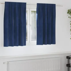 vidaXL Mørklægningsgardiner 2 pcs Mørk blå 140 x 140 cm Fløjl