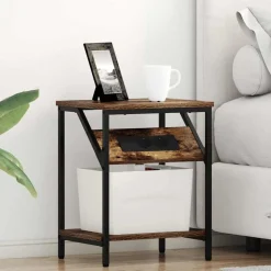 vidaXL Natskab Røget eg 38 x 30 x 48 cm Konstrueret træ