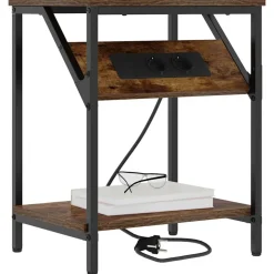 vidaXL Natskab Røget eg 38 x 30 x 48 cm Konstrueret træ