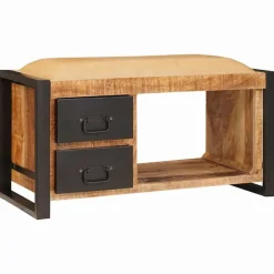 vidaXL Opbevaringsbænk Brun 80 x 35 x 40 cm Massivt mangotræ