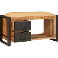 vidaXL Opbevaringsbænk Brun 80 x 35 x 40 cm Massivt mangotræ