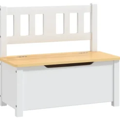 vidaXL opbevaringsbænk til børn 60x30x55 cm MDF hvid og beige