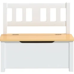 vidaXL opbevaringsbænk til børn 60x30x55 cm MDF hvid og beige