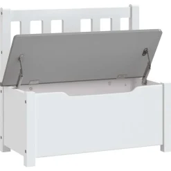 vidaXL opbevaringsbænk til børn 60x30x55 cm MDF hvid og grå