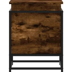 vidaXL opbevaringsboks med låg 40x40x51,5 cm konstrueret træ røget eg