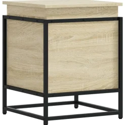 vidaXL opbevaringsboks med låg 40x40x51,5 cm konstrueret træ sonoma-eg