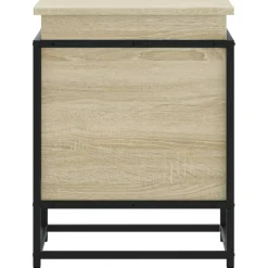 vidaXL opbevaringsboks med låg 40x40x51,5 cm konstrueret træ sonoma-eg