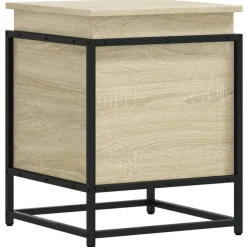 vidaXL opbevaringsboks med låg 40x40x51,5 cm konstrueret træ sonoma-eg