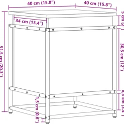 vidaXL opbevaringsboks med låg 40x40x51,5 cm konstrueret træ sonoma-eg