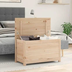 vidaXL opbevaringskasse 80x40x45,5 cm massivt fyrretræ