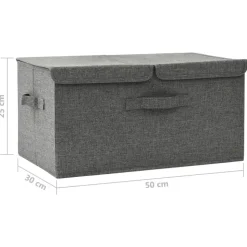 vidaXL opbevaringskasse 50x30x25 cm stof antracitgrå