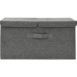 vidaXL opbevaringskasse 50x30x25 cm stof antracitgrå