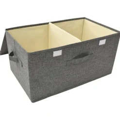 vidaXL opbevaringskasse 50x30x25 cm stof antracitgrå