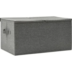 vidaXL opbevaringskasse 50x30x25 cm stof antracitgrå
