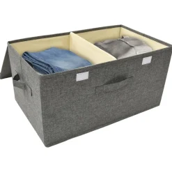 vidaXL opbevaringskasse 50x30x25 cm stof antracitgrå