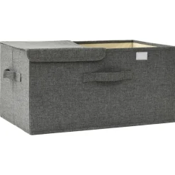 vidaXL opbevaringskasse 50x30x25 cm stof antracitgrå