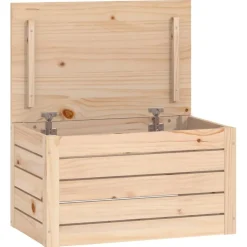 vidaXL opbevaringskasse 59,5x36,5x33 cm massivt fyrretræ