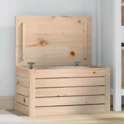 vidaXL opbevaringskasse 59,5x36,5x33 cm massivt fyrretræ
