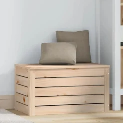 vidaXL opbevaringskasse 59,5x36,5x33 cm massivt fyrretræ