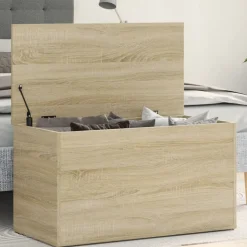 vidaXL opbevaringskasse 84x42x46 cm konstrueret træ sonoma-eg